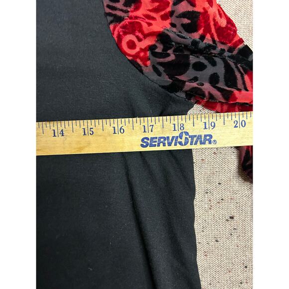 Altar’d State Black Top Medium Burnout Velvet Flowy Sleeves Whimsy Goth Fairy - Picture 3 of 8